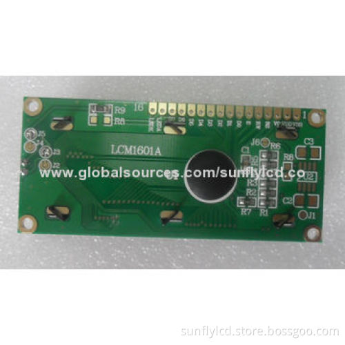 STN Character LCD Module, LCM 16x1 Character LCD with Yellow-green Backlight